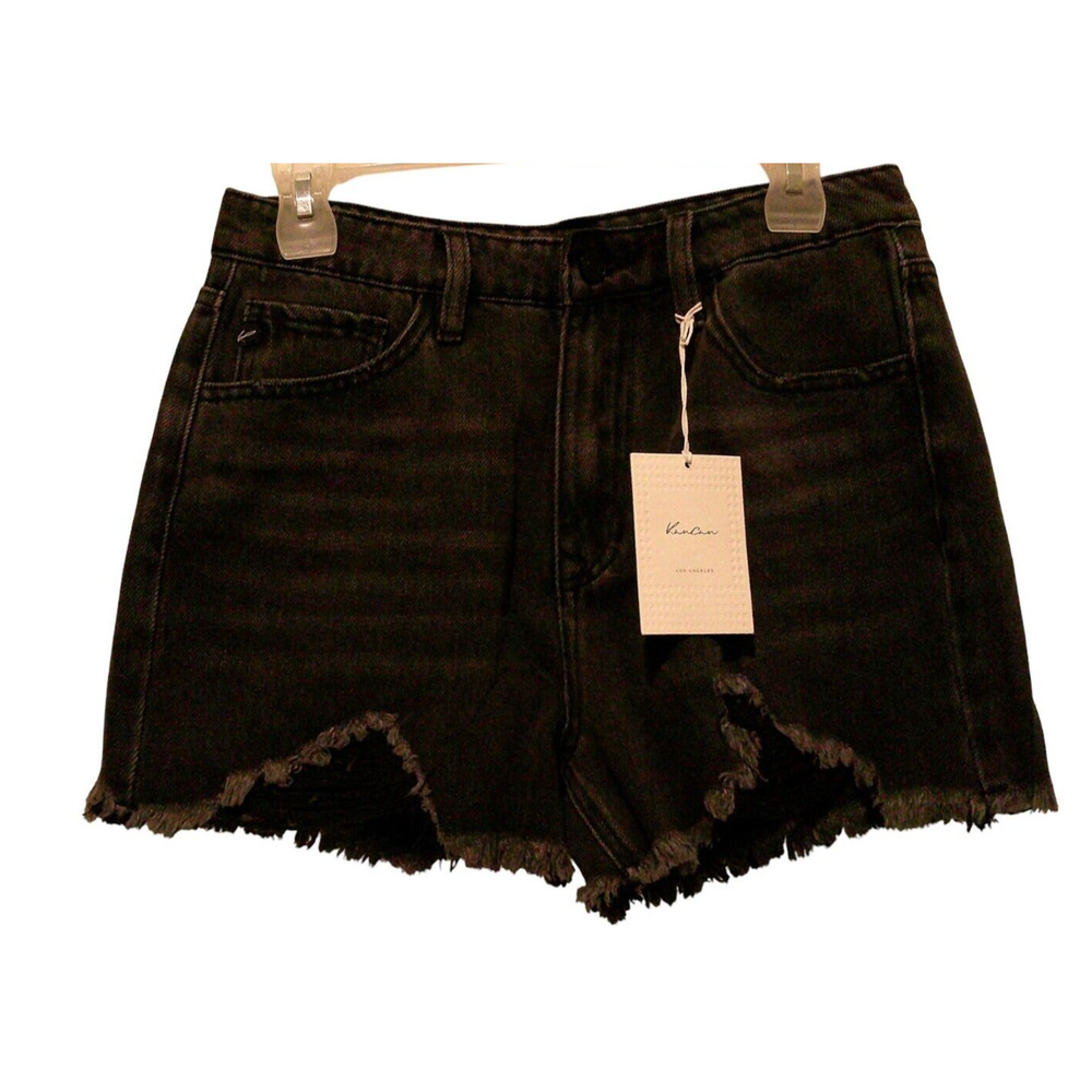 KanCan Ivanna Women's Size 7/27 Ultra High Rise Mom Shorts Dark Gray NWT